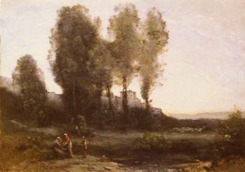 Jean-Baptiste-Camille Corot : Le Monastere Derriere Les Arbres(The Monastery Behind the Trees)
